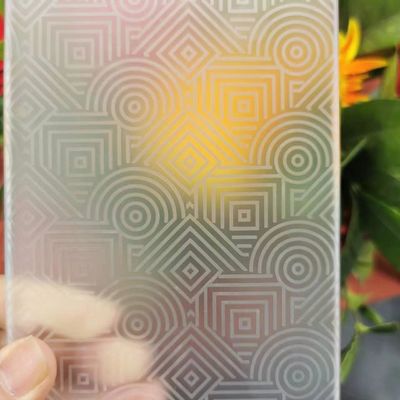 5mm 12mm colorless Satin Acid Etched Glass Textured